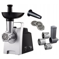 М'ясорубка Tefal HV1 7in1, 1400Вт, 1.7кг/хв, 3 решітки, насадка для ковбас, 3 терки, пластик, чорно-сріб.