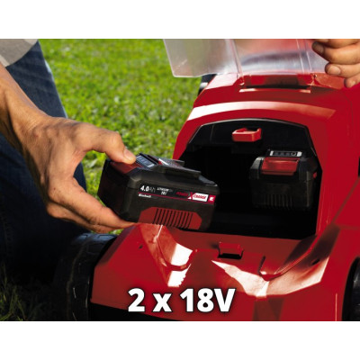 Газонокосарка акумуляторна Einhell PXC GE-CM 36/37 Li 36В(18+18) 37см 45л 25-75мм 14.3кг без АКБ та ЗП