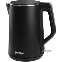 Електрочайник Gorenje, 1,5л, 2,200 Вт, корпус- нержав., Strix, матовий, чорний Електрочайник Gorenje, 1,5л, 2,200 Вт, корпус- нержав., Strix, матовий, чорний