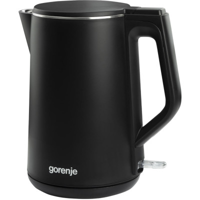 Gorenje Електрочайник, 1,5л, 2,200 Вт, корпус- нержав., Strix, матовий, чорний Gorenje Електрочайник, 1,5л, 2,200 Вт, корпус- нержав., Strix, матовий, чорний