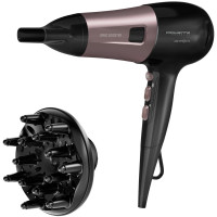 Фен Rowenta Powerline, 2400Вт, 3 режими, дифузор, іоніз-я, хол. обдув, чорно-рожевий