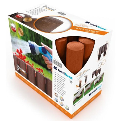 Cellfast Газонна огорожа MAXI, 3 елементи, 2.1м, цегляний