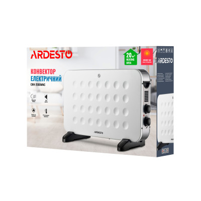 Конвектор ARDESTO, 20м2, 2000Вт, механическое управление, открытый нагревательный элемент, белый CHH-2000MWC Конвектор ARDESTO, 20м2, 2000Вт, механическое управление, открытый нагревательный элемент, белый CHH-2000MWC