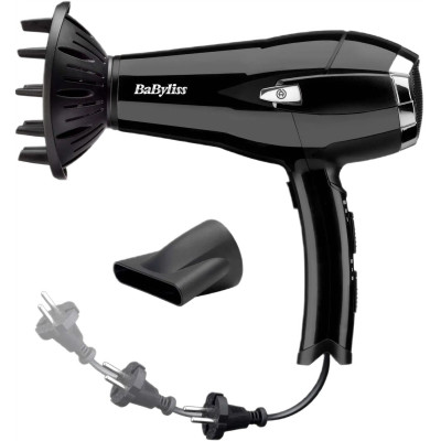 Фен Babyliss CordKeeper, 2000Вт, 3 режими, іоніз-я, хол. обдув, змотка шнура, чорний