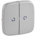 Клавіша 2-х клавішного вимикача з підсвічуванням Legrand Valena ALLURE, IN*MATIC, алюміній