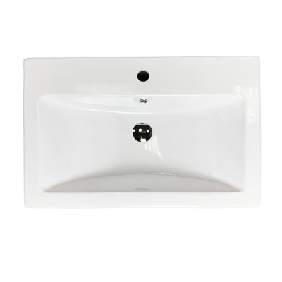 Раковина, умивальник Adamant CERS, штучний камінь, прямокут., з отвором для змішувача, з отвором для переливу, 695x450x158мм, накладний, білий