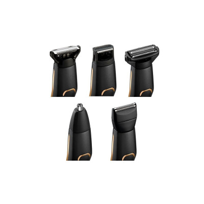 Набір для стрижки Babyliss, для бороди, вусів, голови, носа і тіла, акум., вібраційний мотор, насадок-10, сталь, чорний