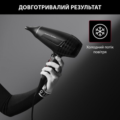 Фен Rowenta x Karl Lagerfeld K/Pro Stylist, 2200Вт, 3 режими, іоніз-я, дифузор, 2 концентратора, хол. обдув, чорний