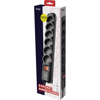 Trust Мережевий фільтр Surge Guard 6XSchuko 1.8м Black Trust Мережевий фільтр Surge Guard 6XSchuko 1.8м Black
