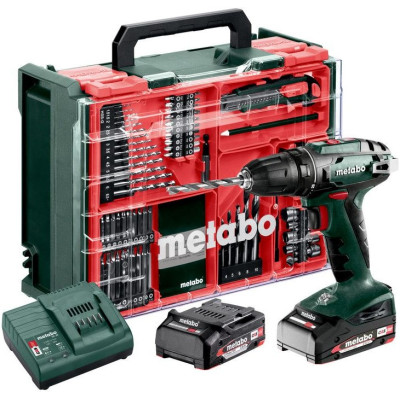 Шурупокрут-дриль акумуляторний Metabo BS 18 Set 18В 2х2А·год 24·48Нм 0-450·0-1600об/хв 1.3кг