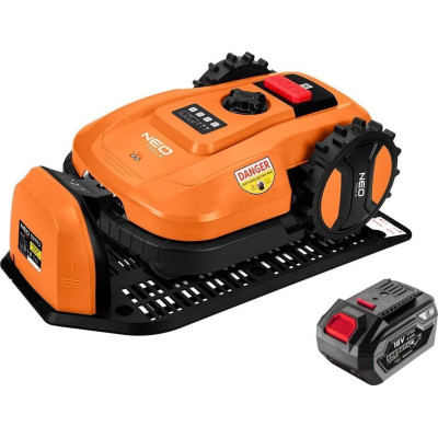 Газонокосарка-робот акумуляторна Neo Tools Energy+ 18В 1х6.0А·год 20-60мм 67дБ 600м2 3100об/хв кабель 100м IPX5 6.94кг Газонокосарка-робот акумуляторна Neo Tools Energy+ 18В 1х6.0А·год 20-60мм 67дБ 600м2 3100об/хв кабель 100м IPX5 6.94кг