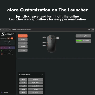 Миша Lemokey G1 USB-A/USB-C/WL/BT, 8K, чорний Миша Lemokey G1 USB-A/USB-C/WL/BT, 8K, чорний