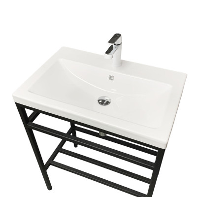 Раковина, умивальник Adamant CERS, штучний камінь, прямокут., з отвором для змішувача, з отвором для переливу, 895x450x158мм, накладний, білий