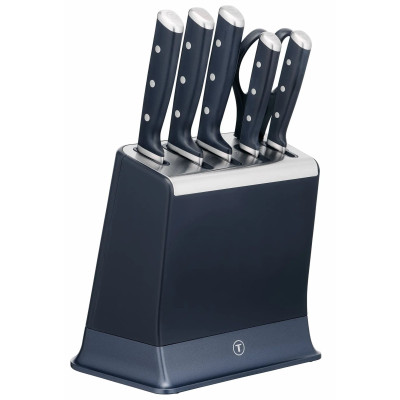 Набір ножів Tefal EverSharp Pro, з блоком, 6предметів, нержавіюча сталь, синій Набір ножів Tefal EverSharp Pro, з блоком, 6предметів, нержавіюча сталь, синій