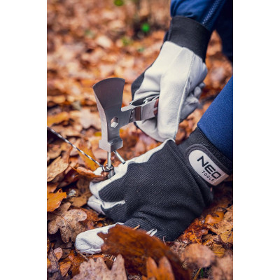 Neo Tools Рукавички робочі, свиняча шкіра, фіксація зап'ястя, р.8, чорно-білий Neo Tools Рукавички робочі, свиняча шкіра, фіксація зап'ястя, р.8, чорно-білий