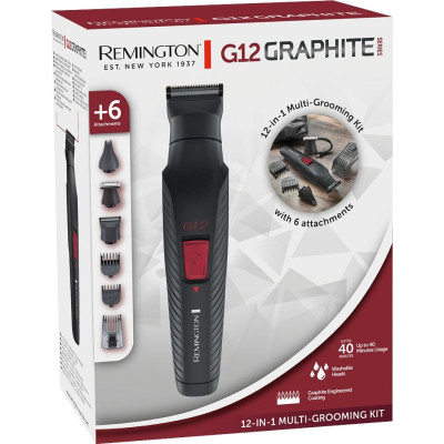 Набір для стрижки Remington Graphite, для голови, вусів, бороди,носа і тіла, акум., насадок-6, чорний