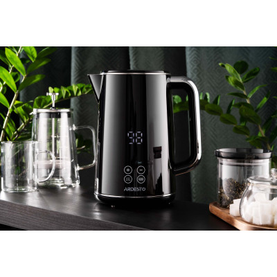 Електрочайник Ardesto Elegance, 1.7л, LED дисплей, подвійні стінки, Otter, чорний глянець (EKL-X53E)