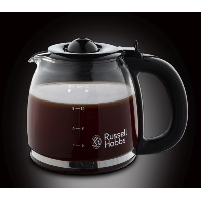 Кофеварка Russell Hobbs капельная Adventure, 1.25л, молотый, черно-серебристый, черно-серебристый