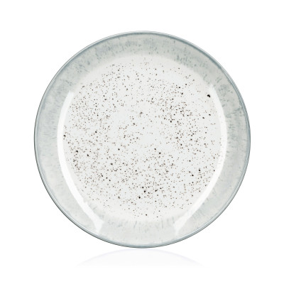 ARDESTO Тарілка десертна Siena, 19см, порцеляна, біло-сірий