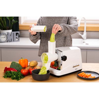 Мясорубка Ardesto, 1750Вт, 2кг/мин, 3 решетки, насадка для колбас, кеббе, 4 терки, пластик, бело-серебристый Мясорубка Ardesto, 1750Вт, 2кг/мин, 3 решетки, насадка для колбас, кеббе, 4 терки, пластик, бело-серебристый