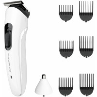 Тример Rowenta Trim&Style, для бороди, носа, вусів і голови, мережа+акум., насадок-7, сталь, білий