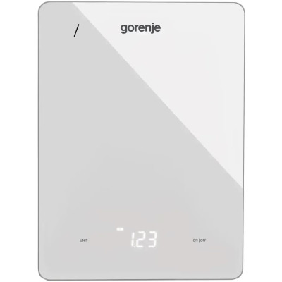 Gorenje Ваги кухонні, 10кг, AAAx3 в комплекті, дисплей, скло, білий