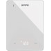 Gorenje Ваги кухонні, 10кг, AAAx3 в комплекті, дисплей, скло, білий