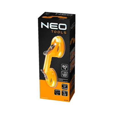 Присоска вакуумна Neo Tools, подвійна,, пластиковий корпус, діаметр 120мм, 80кг Присоска вакуумна Neo Tools, подвійна,, пластиковий корпус, діаметр 120мм, 80кг