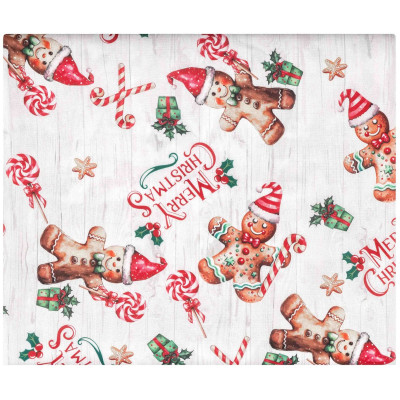 Скатертина ARDESTO Christmas Gingerbread 140х180см, 100% поліестер, червоний