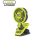 Вентилятор акумуляторний кліпса Ryobi USB Lithium RCF4-0 4В 3800об·хв обертання 325° поворот 180° 2 швидкості 0.29кг без АКБ та ЗП