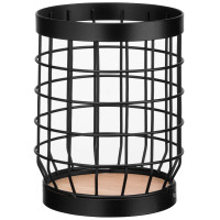 Підставка для столових приборів ARDESTO Midori 12х12х15.5см, метал, дерево, чорний