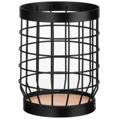 Підставка для столових приборів ARDESTO Midori 12х12х15.5см, метал, дерево, чорний