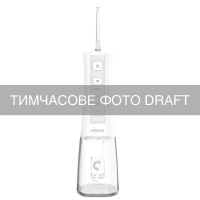 Іригатор ARDESTO портативний, чаша 300 мл, Li-ion акум., в компл. чохол, 6 насадок,USB-C > USB-A, білий Іригатор ARDESTO портативний, чаша 300 мл, Li-ion акум., в компл. чохол, 6 насадок,USB-C > USB-A, білий