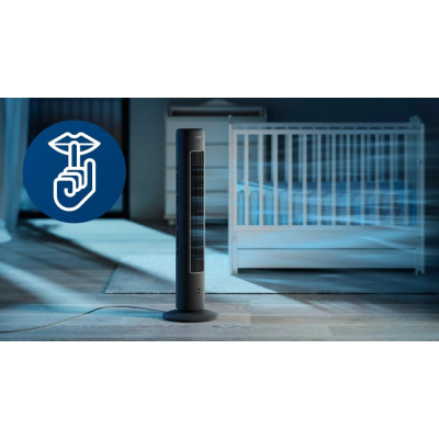 Вентилятор Philips колонний, 110см, 40Вт, пульт ДК, дисплей, графіт