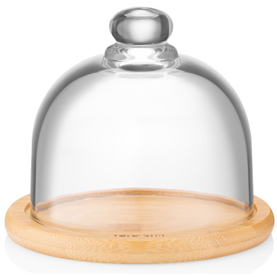 Блюдо з кришкою ARDESTO, 12см, бамбук, скло, прозорий Блюдо з кришкою ARDESTO, 12см, бамбук, скло, прозорий