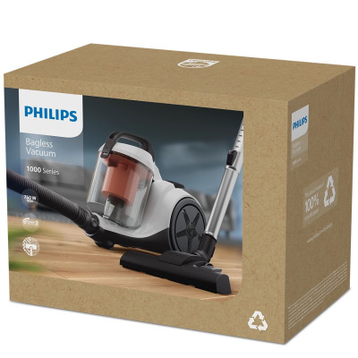 Пилосос Philips безмішковий Series 1000, 750Вт, конт пил -1.3л, вага-3.5кг, Super Clean Air, білий Пилосос Philips безмішковий Series 1000, 750Вт, конт пил -1.3л, вага-3.5кг, Super Clean Air, білий