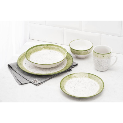 ARDESTO Салатник Siena, 11.5см, порцеляна, біло-зелений ARDESTO Салатник Siena, 11.5см, порцеляна, біло-зелений