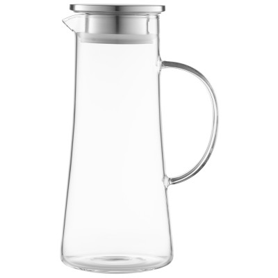 Глечик з кришкою ARDESTO 1400мл, боросилікатне скло, нержавіюча сталь, прозорий Глечик з кришкою ARDESTO 1400мл, боросилікатне скло, нержавіюча сталь, прозорий