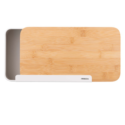 ARDESTO Хлібниця Midori 33х13х18см, метал, бамбук, білий