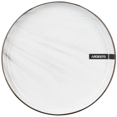 ARDESTO Тарілка десертна Marmo, 19 см, біла, кераміка