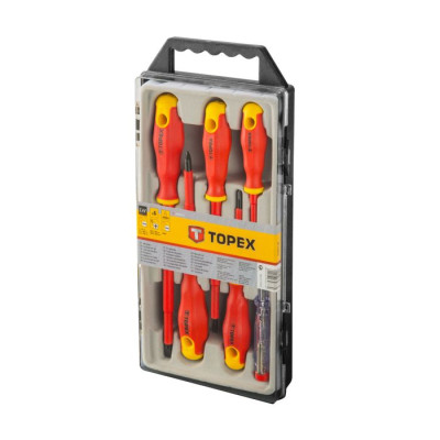 Викрутки TOPEX діелектричні, тестер напруги, SL,PH, сталь CrV, набір 6шт