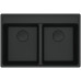 Мийка кухонна Franke Maris, фраграніт, прямокутник, без крила, 760х510х200мм, чаша - 2, врізна, MRG 620 TL, чорний матовий