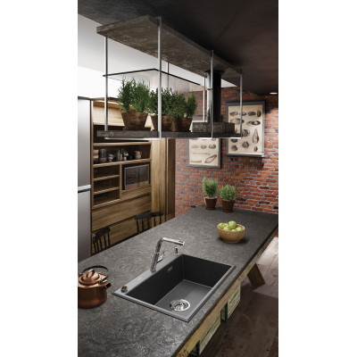 Мийка кухонна Deante Eridan, граніт, прямокутна, без крила, 700х520х210мм, чаша - 1, врізна, металічний графіт Мийка кухонна Deante Eridan, граніт, прямокутна, без крила, 700х520х210мм, чаша - 1, врізна, металічний графіт