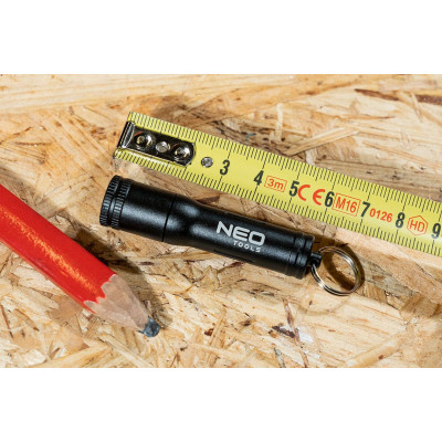 Neo Tools Ліхтар ручний на батарейках, міні, AAAх1, 100лм, алюмінієвий, 6см, 9г, IPX4 Neo Tools Ліхтар ручний на батарейках, міні, AAAх1, 100лм, алюмінієвий, 6см, 9г, IPX4