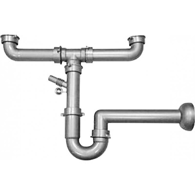 Сифон для двочашової мийки Franke, 112.0624.475, сірий Сифон для двочашової мийки Franke, 112.0624.475, сірий