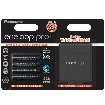 Акумулятор Panasonic Eneloop NI-MH  Pro AAA 930 4 шт, з кейсом для зберігання