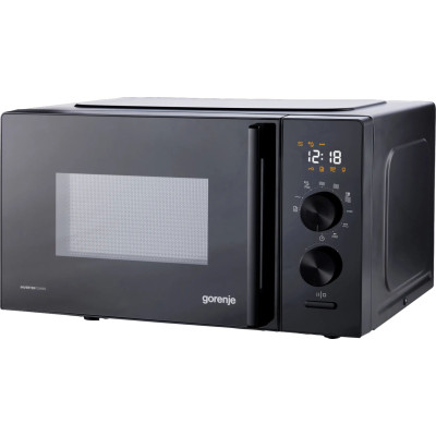 Мікрохвильова піч Gorenje, 20л, електр. керув., 800Вт, гриль, дисплей, 20 програм, інвертор, чорний Мікрохвильова піч Gorenje, 20л, електр. керув., 800Вт, гриль, дисплей, 20 програм, інвертор, чорний