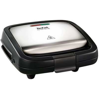 Сендвічмейкер Tefal Croc Time 700Вт, 1 пластина-гриль, корпус-пластик, чорно-сріблястий