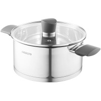 Каструля зі скляною кришкою ARDESTO Gemini Trento, 3л, нержавіюча сталь, бакеліт Каструля зі скляною кришкою ARDESTO Gemini Trento, 3л, нержавіюча сталь, бакеліт