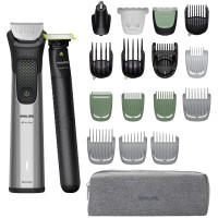 Тример Philips Series 9000, для бороди, голови та тіла, насадок-15, OneBlade в компл., сталь, сірий Тример Philips Series 9000, для бороди, голови та тіла, насадок-15, OneBlade в компл., сталь, сірий